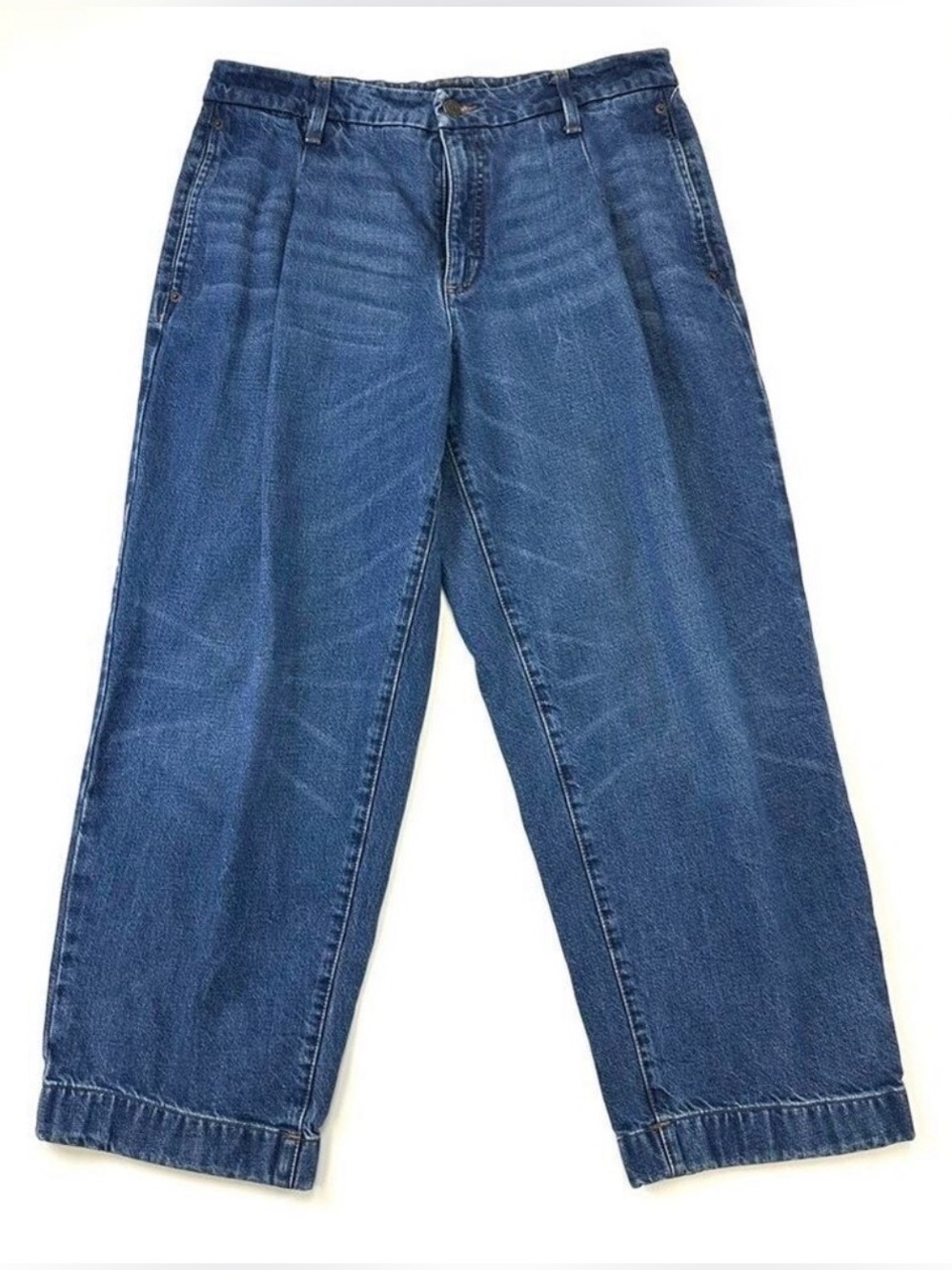 Banana Republic pleat front jeans trouser womens Size 31 mid rise straight